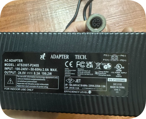 Universal Adat ATS200T-P240S Power Adapter | 24V 8.3A 200W 4-Pin Worldwide Charger for 3 Universal Adat ATS200T-P240S Power Adapter | 24V 8.3A 200W 4-Pin Worldwide Charger for 3